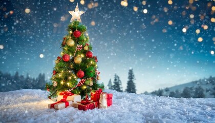 Fototapeta na wymiar christmas tree with decorations background for winter and christmas holidays