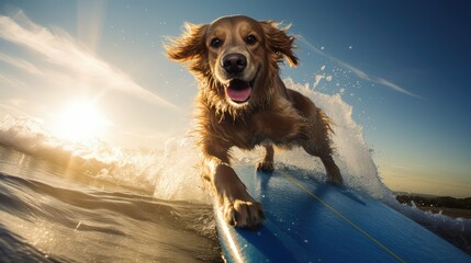 water surfer dog