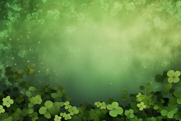 Saint Patrick's Day Background with Shamrock Decorations