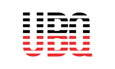 UBQ three initial letter iconic line negative space minimal logo design vector template. monogram, abstract, wordmark, business, typography, minimalist, brand, company, flat, modern, unique, simple