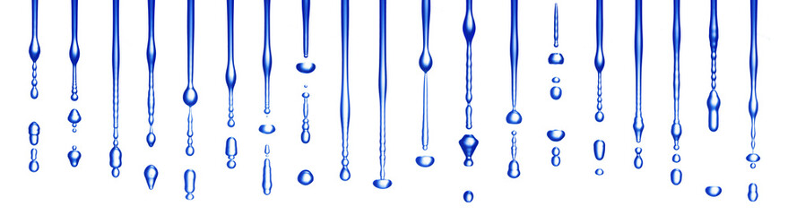 water flowing as a thin stream or jet