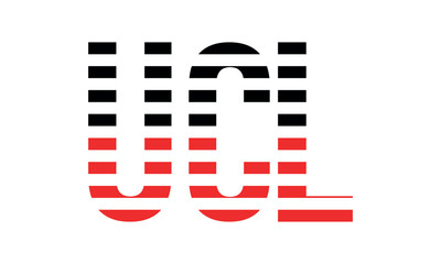 UCL three initial letter iconic line negative space minimal logo design vector template. monogram, abstract, wordmark, business, typography, minimalist, brand, company, flat, modern, unique, simple