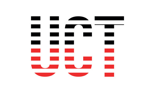 UCT three initial letter iconic line negative space minimal logo design vector template. monogram, abstract, wordmark, business, typography, minimalist, brand, company, flat, modern, unique, simple