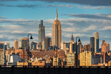 New York City Midtown Manhattan skyscrapers. View from Hoboken (New Jersey) in late afternoon - 742692619