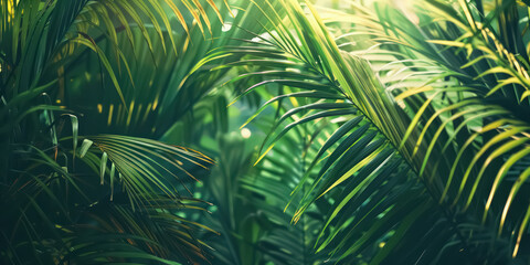 Tropical nature abstract background. Summer and environment concept. Generative ai.