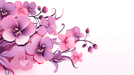Fototapeta na wymiar Orchid flower. Beautiful pastel orchid flower drawing.
