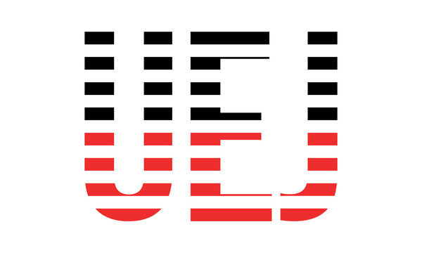 UEJ three initial letter iconic line negative space minimal logo design vector template. monogram, abstract, wordmark, business, typography, minimalist, brand, company, flat, modern, unique, simple