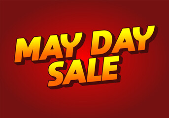 May day sale. Text effect in 3D look effect with eye catching colors