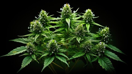 bud marijuana flower with seeds - obrazy, fototapety, plakaty