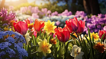 Foto op Plexiglas lily spring flower border © PikePicture