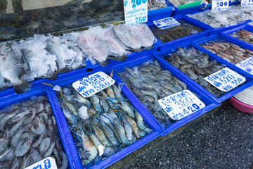 Seafood market in Huahin Thailand