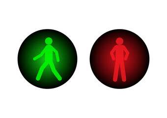 Pedestrian Traffic Light. Vector Illustration. 