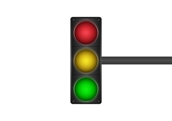 Traffic Light. Vector Illustration Isolated on White Background. 
