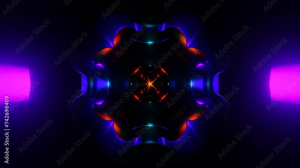 Poster a mesmerizing dance of neon lights in a pulsating vj loop.