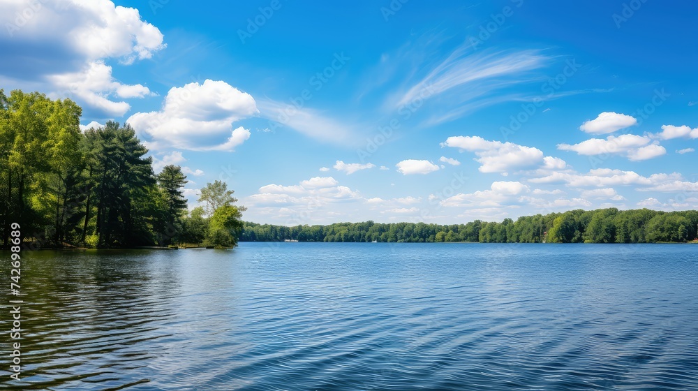 Wall mural serene lake scene