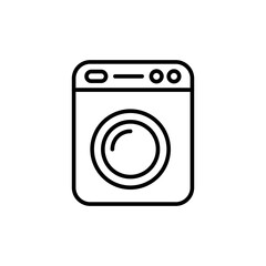 Washing machine outline icons, minimalist vector illustration ,simple transparent graphic element .Isolated on white background