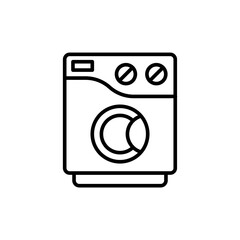 Washing machine outline icons, minimalist vector illustration ,simple transparent graphic element .Isolated on white background