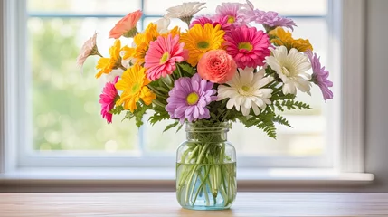 Keuken spatwand met foto gift flowers mothers day © PikePicture