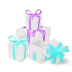 Realistic 3d gift box with a bow design