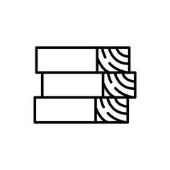 Wooden plank outline icons, minimalist vector illustration ,simple transparent graphic element .Isolated on white background