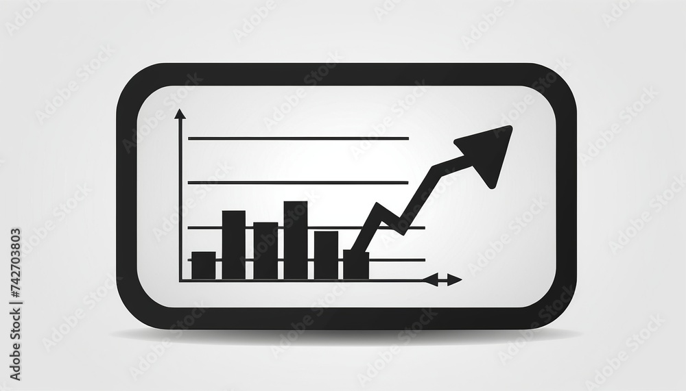Poster eps 10 vector of graph icon on monochrome background
