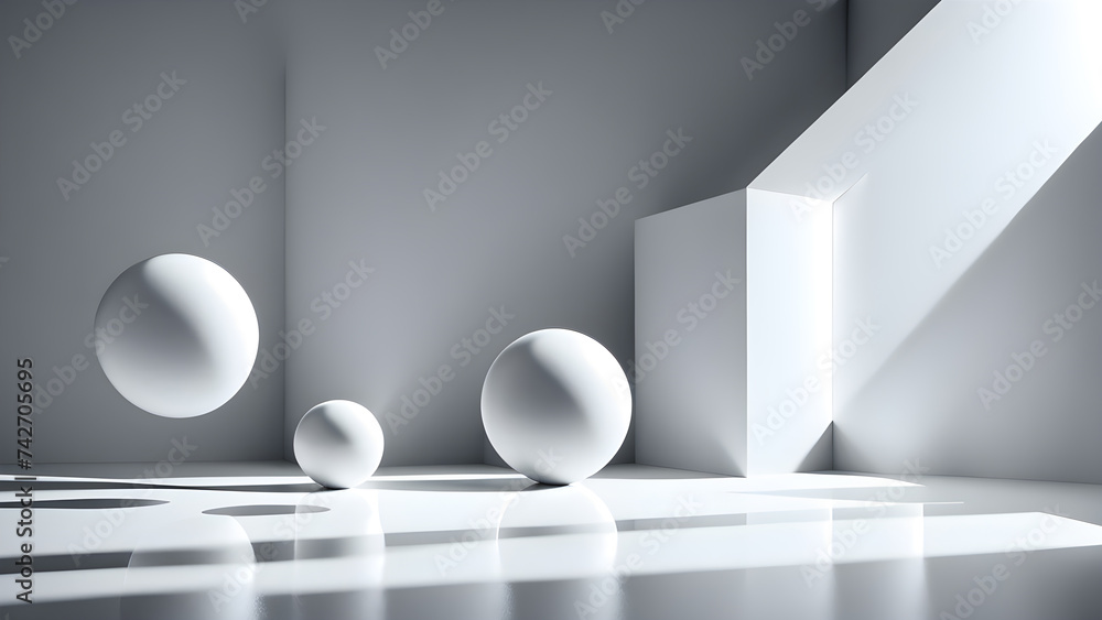 Aufkleber abstract-3d-geometry-multiple-shapes-intersecting-low-poly-background-shades-of-vibrant-and-muted