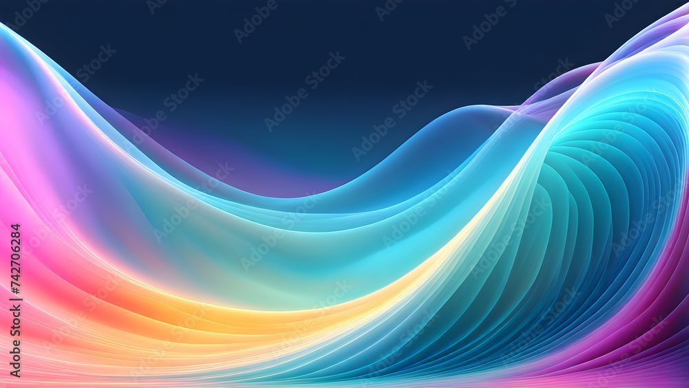 Aufkleber transparent-wave-in-abstract-style-intertwining-pastel-colors-to-create-a-fluid-background-blendin