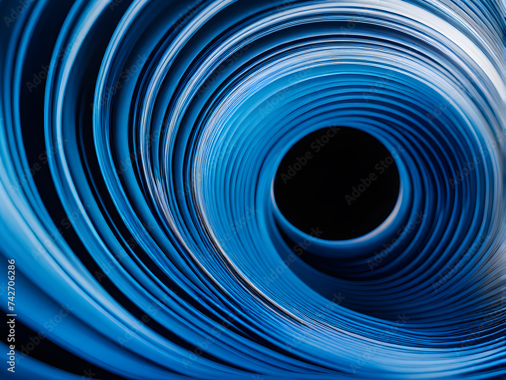 Aufkleber blue-fluid-wave-cascading-in-an-intricate-pattern-across-the-frame-contrasting-colors-capturing