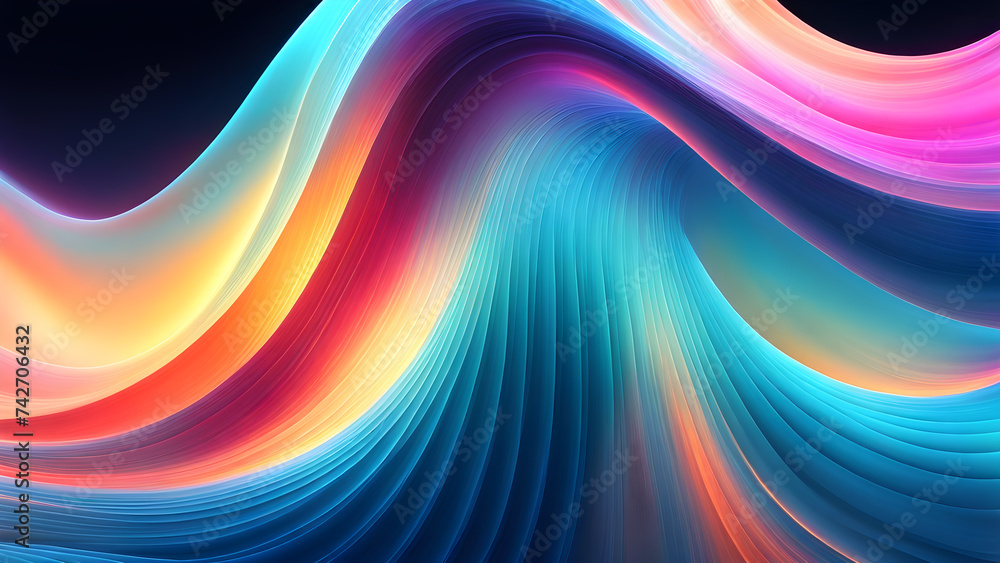 Aufkleber abstract-wave-cascading-across-the-frame-resembles-transparent-fluid-dynamic-motion-conveyed