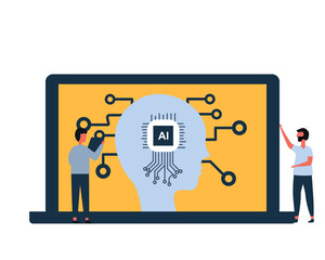 business people using Artificial intelligence tools for data analysis to generate something, Futuristic technology transformation.