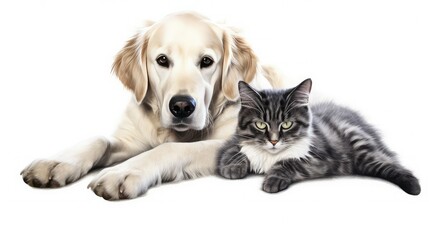 Fototapeta premium animal dog and cat outline