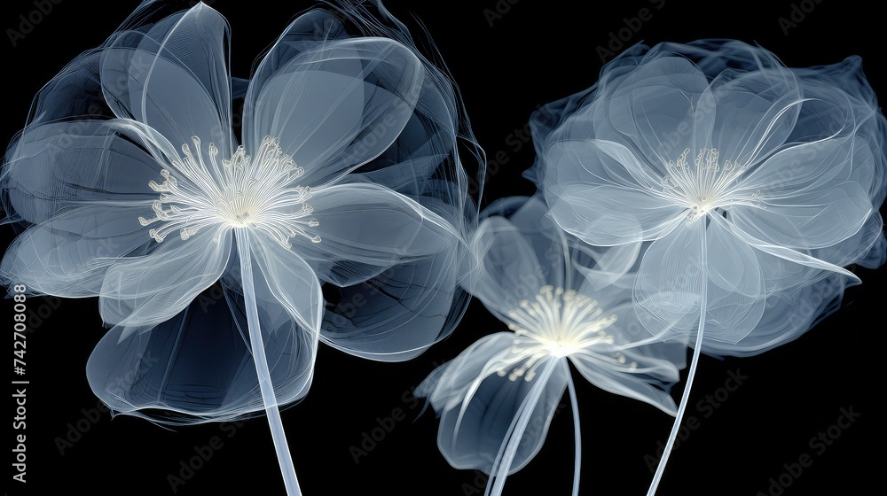 Wall mural vibrant xray flowers