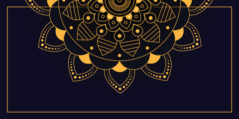 Luxury ornamental mandala design background in gold colour