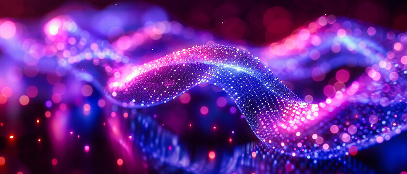 Digital wave in an abstract science background, visualizing the dynamic flow of futuristic technology and information