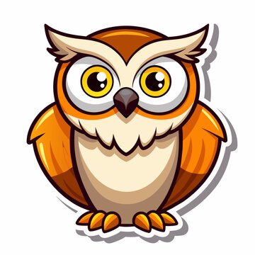 Wise Owl Sticker: Infuse Joy into Your Designs with this Clever Vector Art
