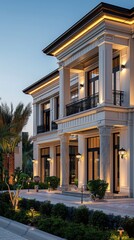 Fototapeta na wymiar a beautiful old luxury traditional style villa architectural design