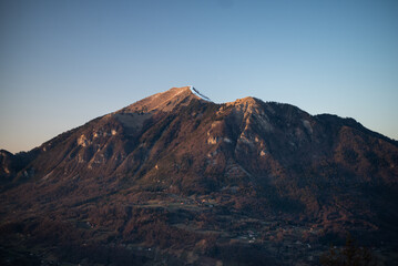 Fototapeta premium sunset in the mountains, Alps, France