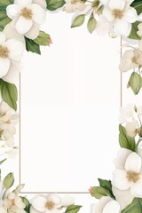 floral frame on a white background for an invitation