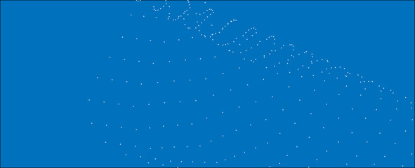 Flowing dots particles wave pattern 3D curve halftone black gradient curve shape isolated on white background. Vector in concept of technology, science, music, modern. vector illustration