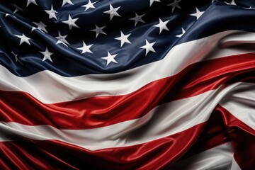 American flag draped in patriotic colors, suitable for various national celebrations