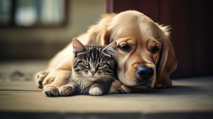heartbroken dog and cat sad