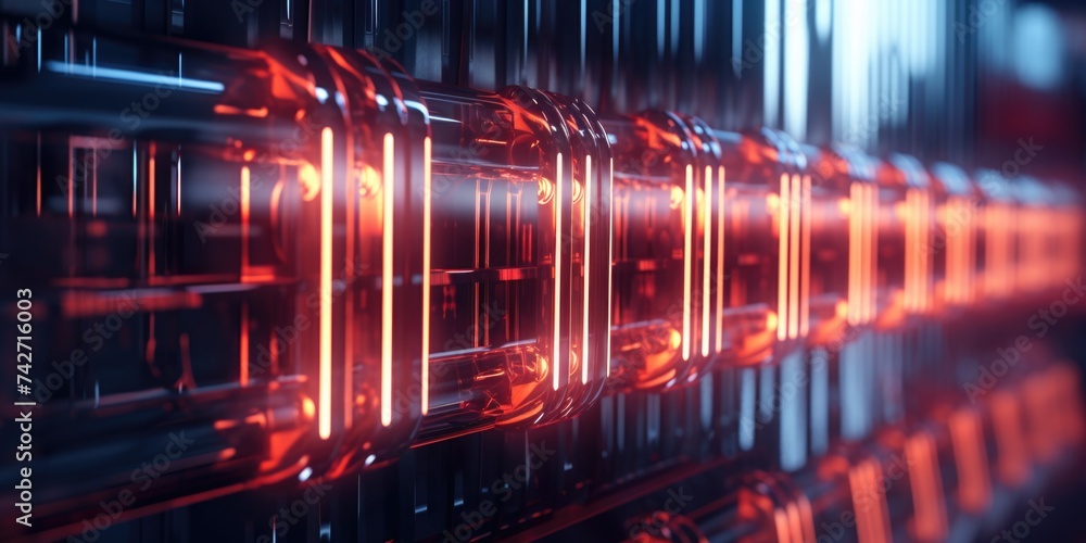 Aufkleber A close up view of a bunch of red lights. Suitable for various design projects