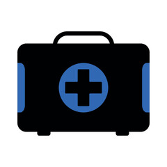 Obraz premium First aid kit icon, first aid box icon vector in flat trendy illustration isolated on white background.