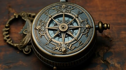 Fototapeta na wymiar map pirate compass