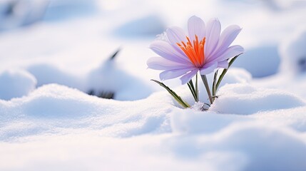 icy flower snow