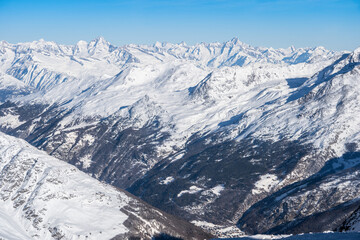 Fototapeta premium Mountain massif near Saas-Fee in Switzerland