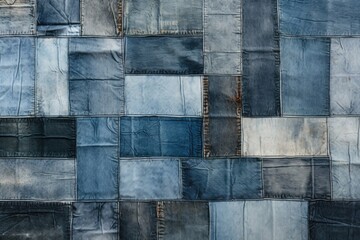 Detailed close-up of a patchwork piece of cloth, perfect for backgrounds or textures - obrazy, fototapety, plakaty