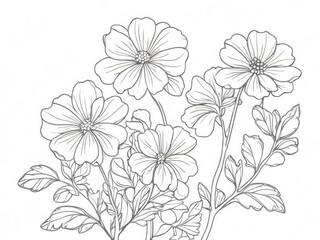 tree branch line floral hand-drawn sketch