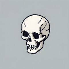 illustration of skeleton pixel art logo modern