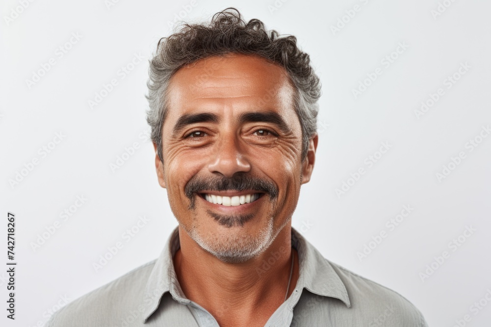 Poster A detailed image of a man with a distinctive mustache. Suitable for various projects